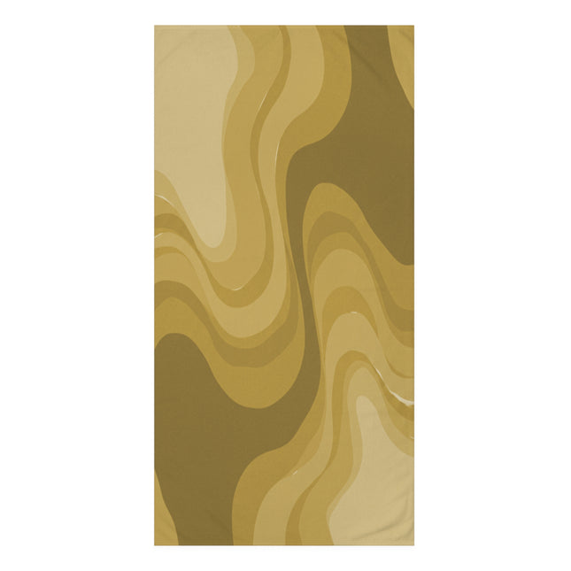 Brown Wavey 30" x 60" Mink-Cotton Towel (50% polyester, 50% cotton)