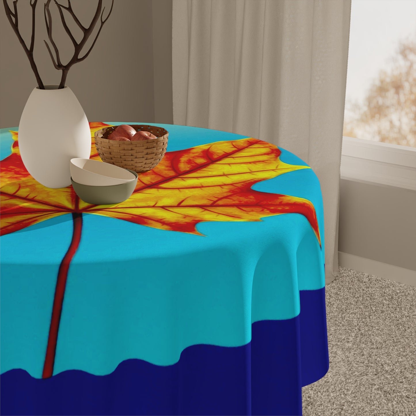 Alpha Maple Leaf Tablecloth, 55" x 55"