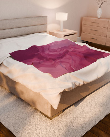 Pinky Mauve Wavey Velveteen Plush Blanket, 50" x 60"