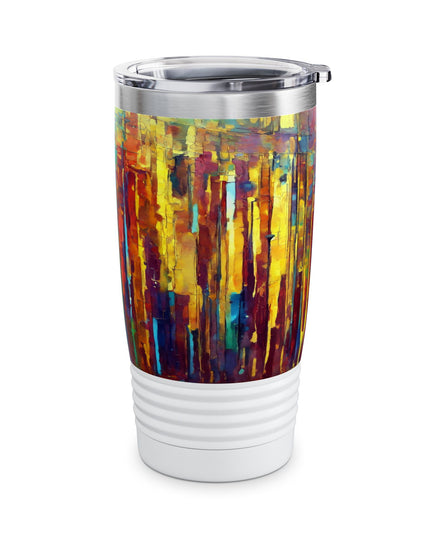 Striped Alpha Ringneck Tumbler, 20oz in white