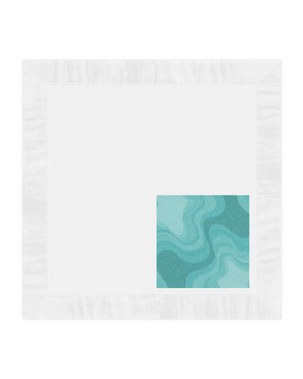 Tif Green Wavey White Coined Napkins, 6.5" x 6.5"