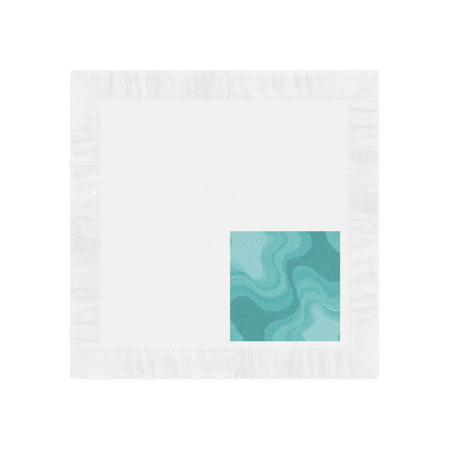 Tif Green Wavey White Coined Napkins, 6.5" x 6.5"