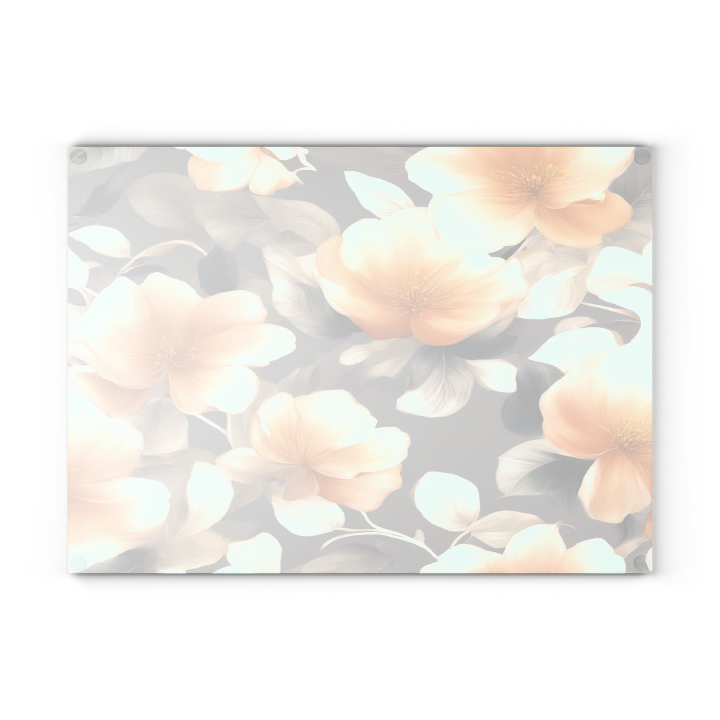 Soft Blossom Floral Bunch Glass Cutting Board, 11" x 15"