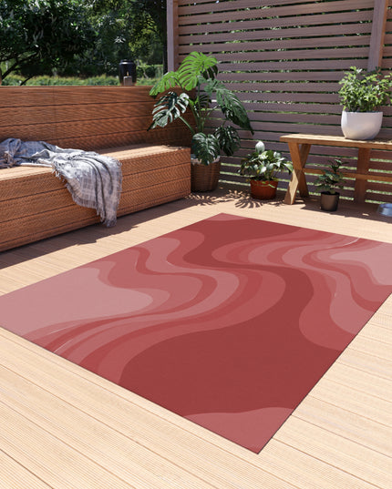 Power Red Wavey 60" x 84" Outdoor Rug