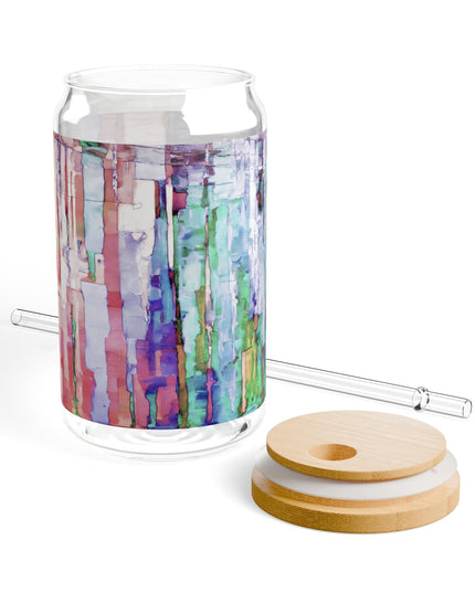 Striped Pastels Sipper Glass, 16oz