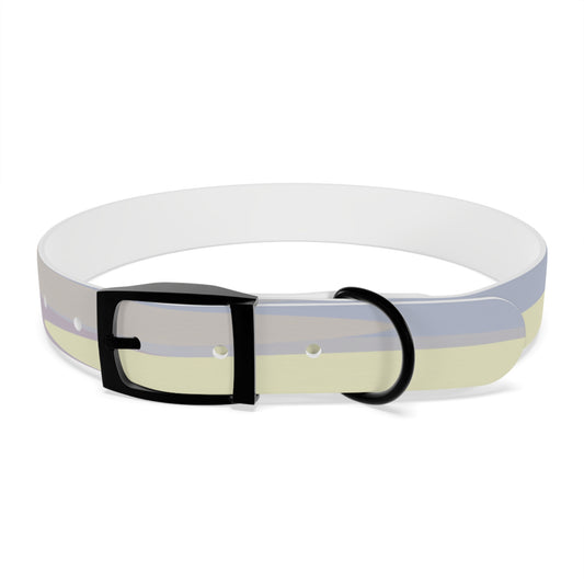 Pastel Soft Blue and Soft White Patches Large Dog Collar