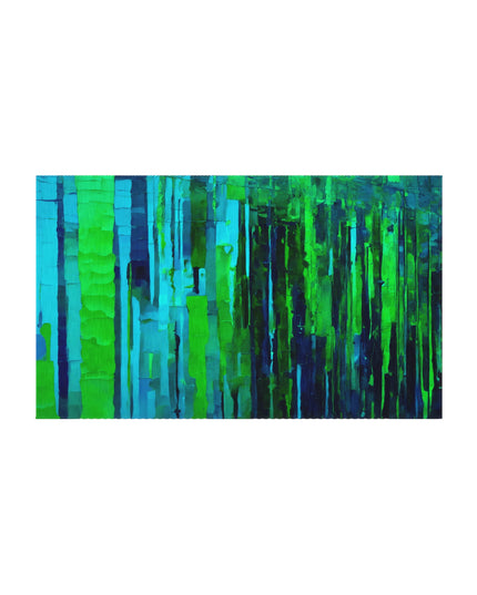 Striped Blue Green 36" x 60" Outdoor Rug