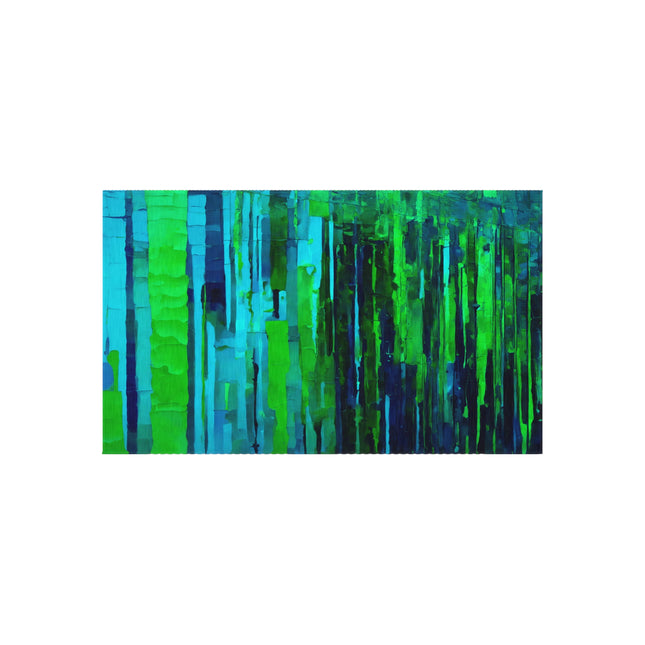 Striped Blue Green 36" x 60" Outdoor Rug