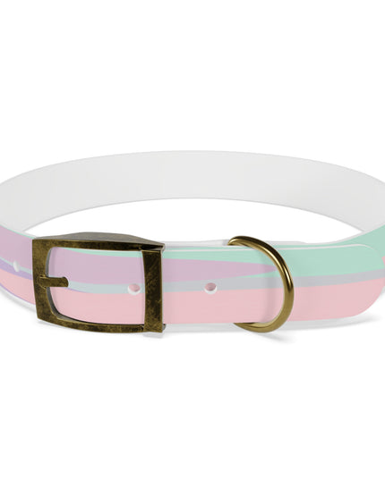 Pastel Peach and Soft Green Patches Large Dog Collar