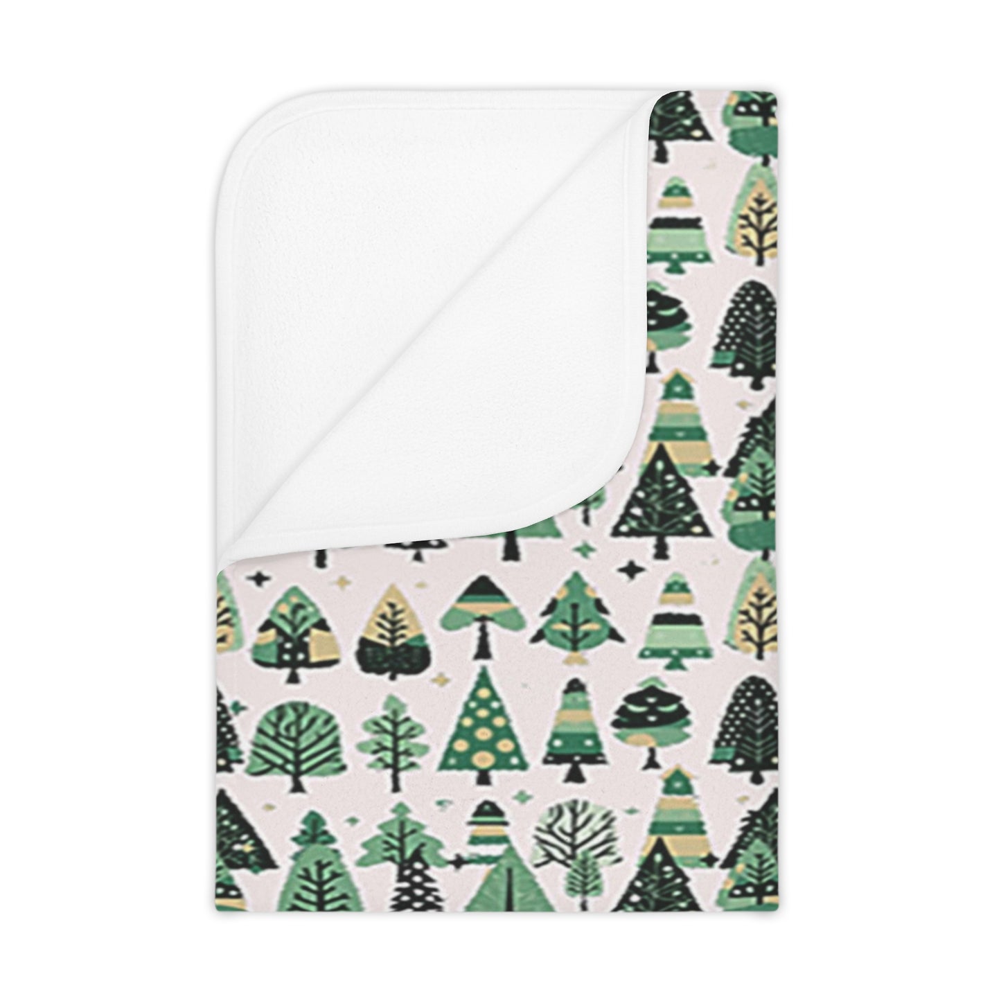 Mini Vintage Green Trees Toddler Blanket, 30" x 40"
