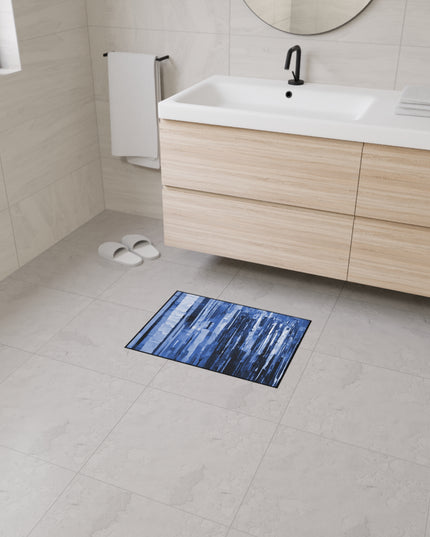 Striped Deep Blue 18" x 24" Heavy Duty Floor Mat