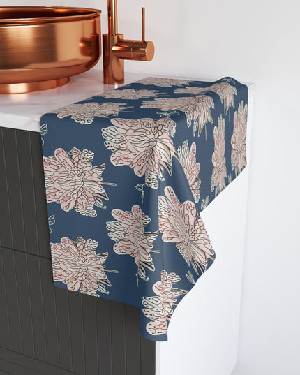 Rose White Floral Butterflies Hand Towel, 16" x 28"