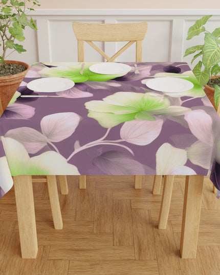 Lime Lavender Floral Bunch Tablecloth, 55" x 55"