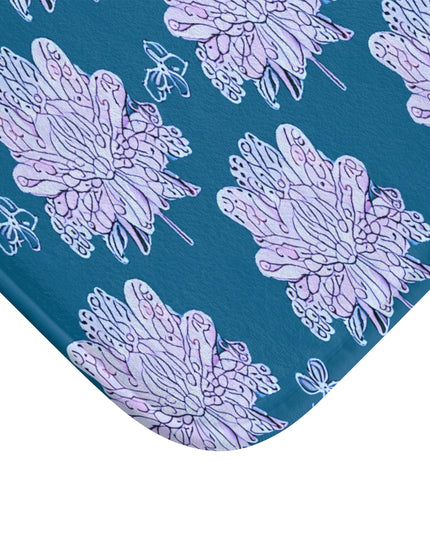 Lavender Floral Butterflies 24" x 17" Bath Mat