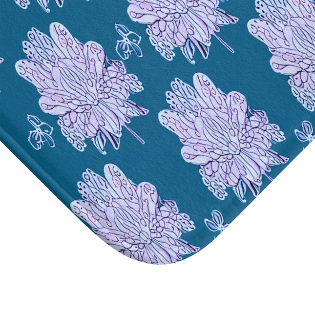 Lavender Floral Butterflies 24" x 17" Bath Mat