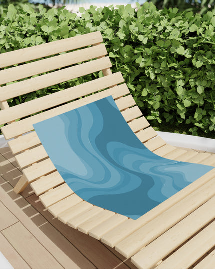 Sky Blue Wavey Beach Towel, 18" x 27"