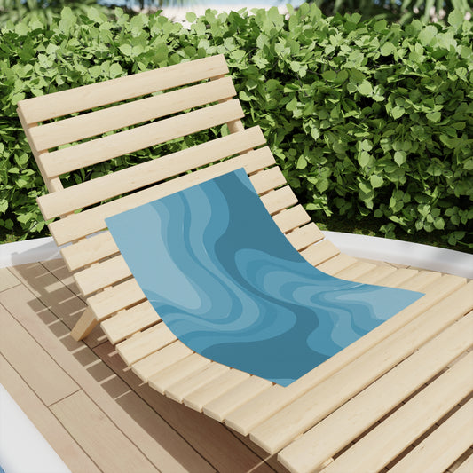 Sky Blue Wavey Beach Towel, 18" x 27"