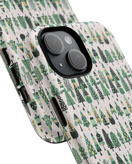 Mini Vintage Green Trees Iphone 15 Tough Magnetic Cases