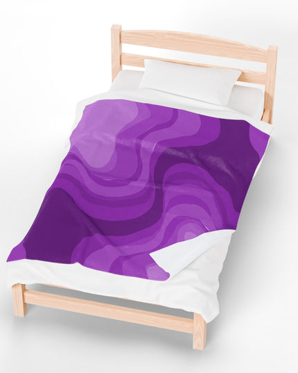 Wavey Purple Wavey Velveteen Plush Blanket, 50" x 60"