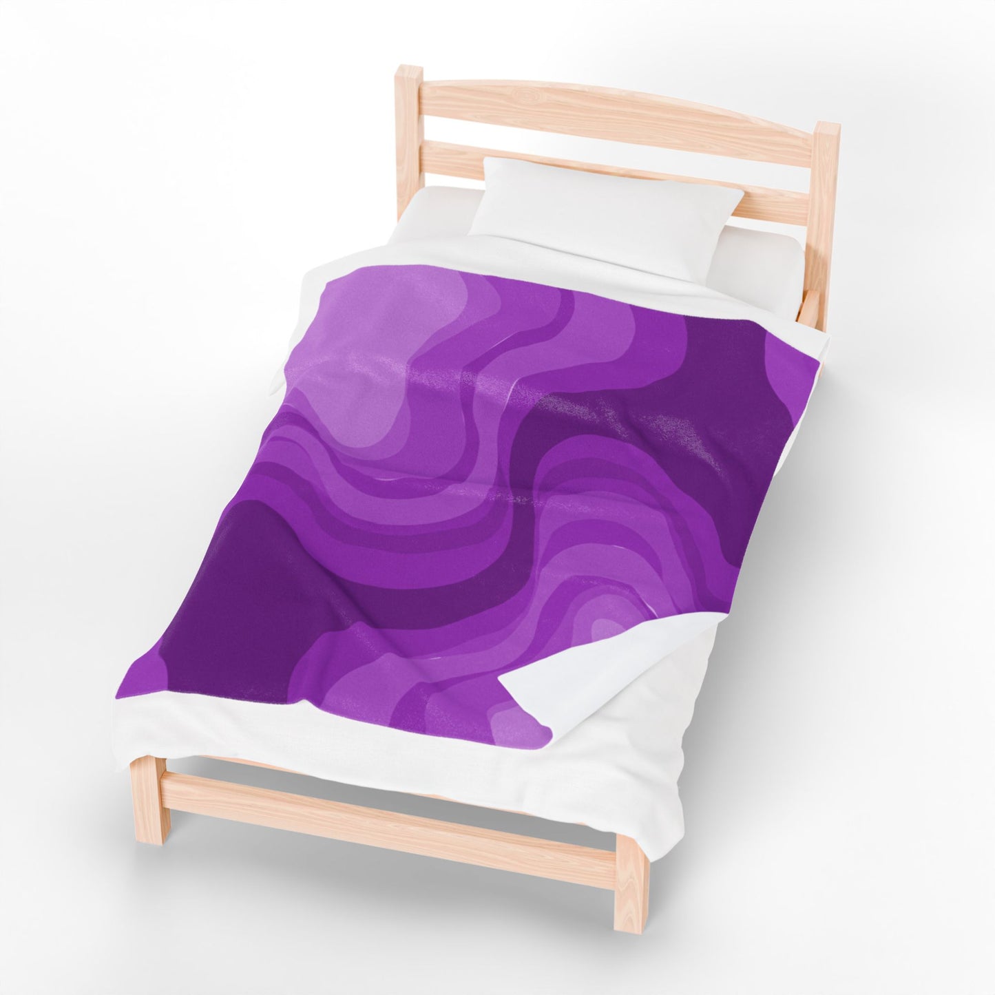 Wavey Purple Wavey Velveteen Plush Blanket, 50" x 60"