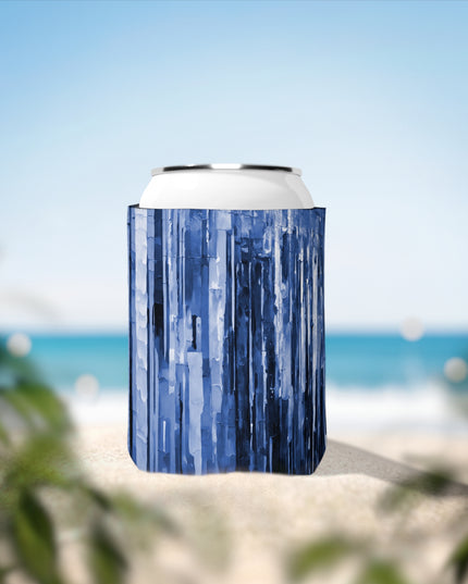 Striped Deep Blue 12 oz Can Cooler Sleeve