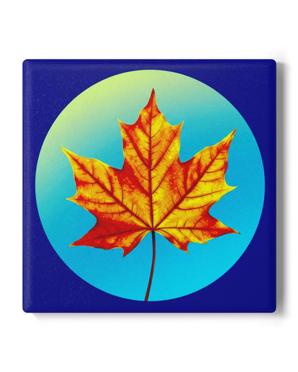 Alpha Maple Leaf 4" x 4" Square Ceramic Coaster