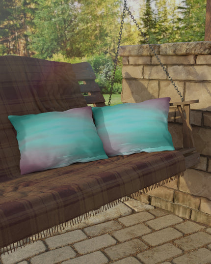 Green Sea Lavender Fog 20" x 14" Outdoor Pillow