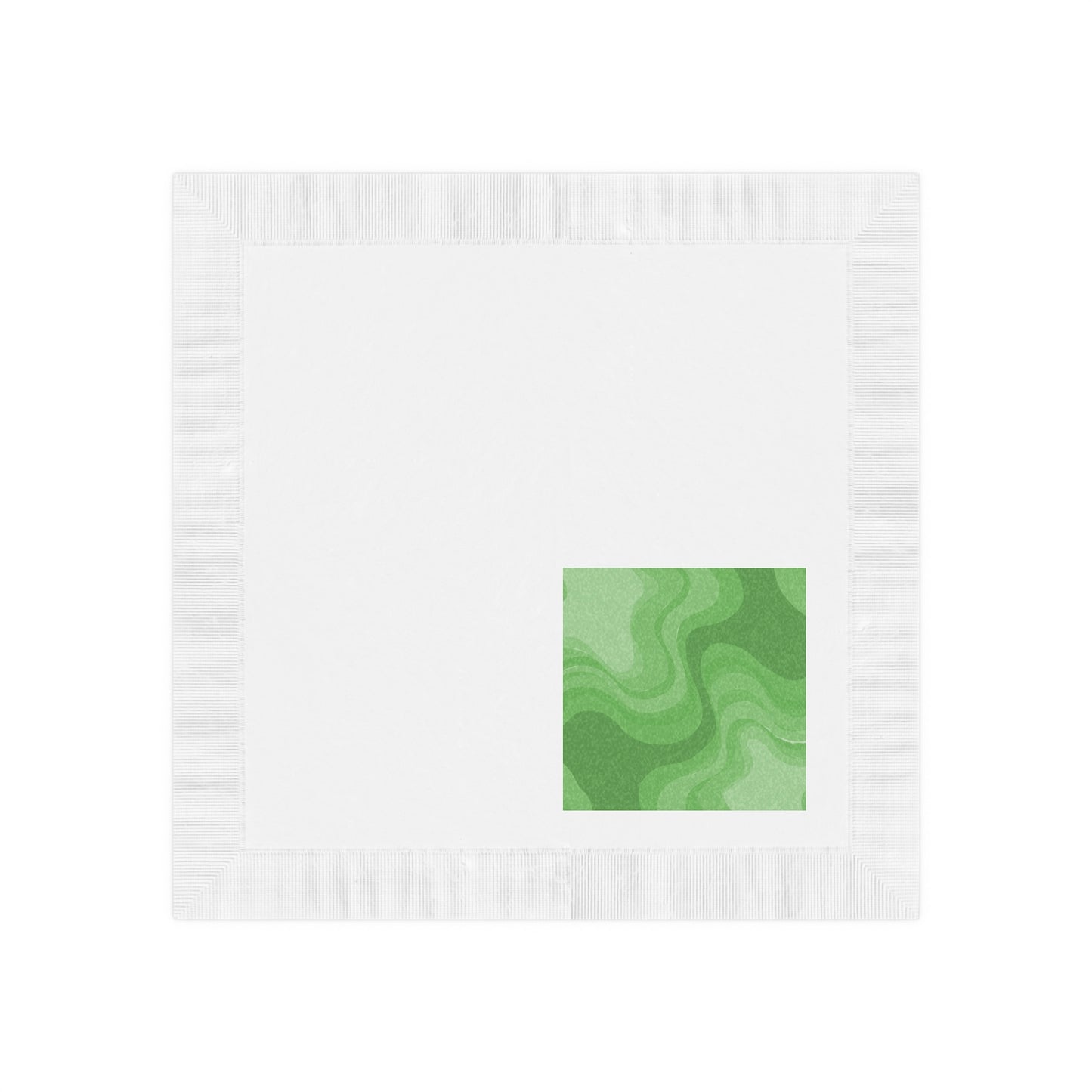 Greenie Meanie Wavey White Coined Napkins, 4.8" x 4.8"