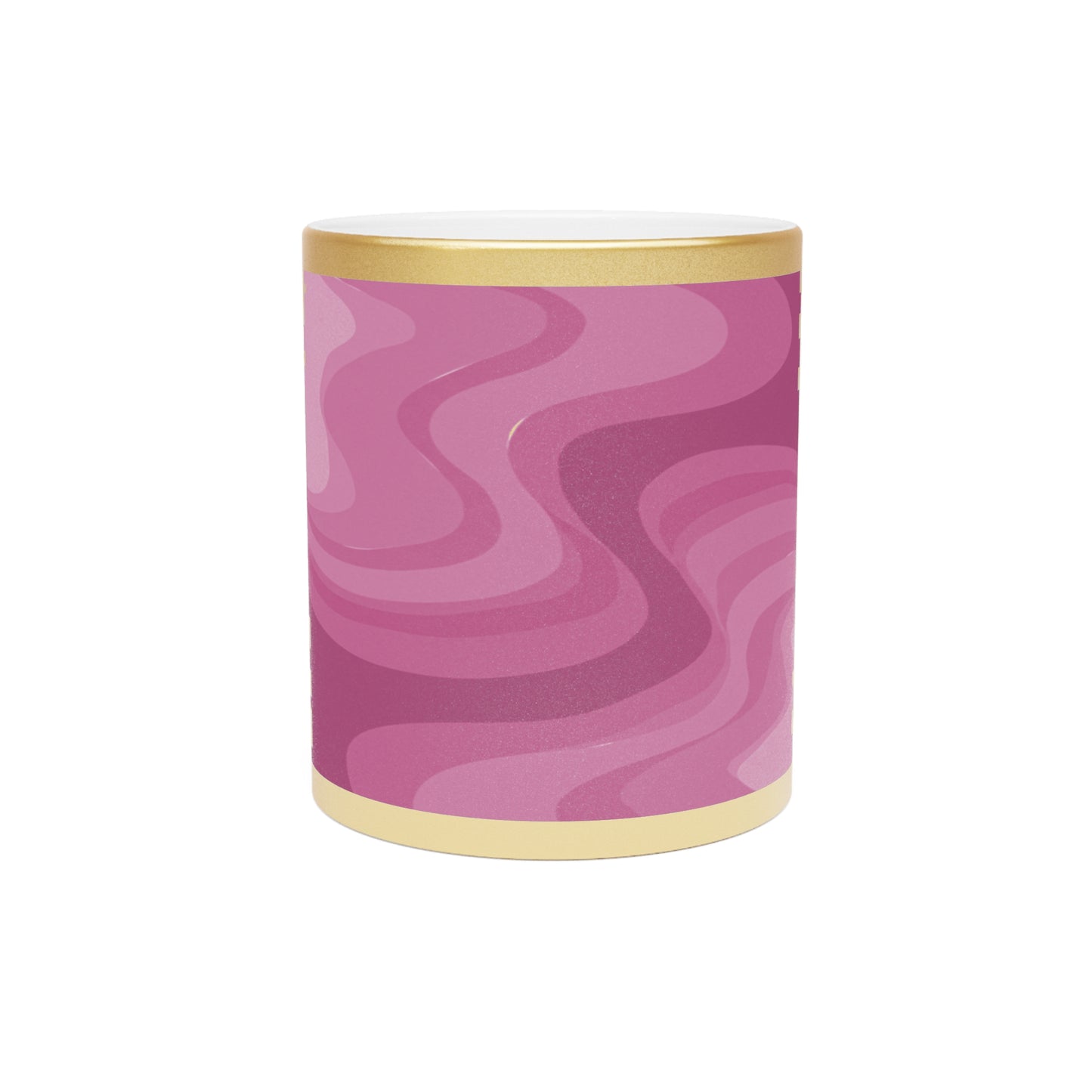 Pinky Mauve Wavey 11 oz Metallic Mug (Silver\Gold)