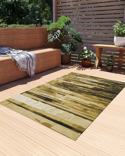 Striped Light Brown 48" x 72" Outdoor Rug