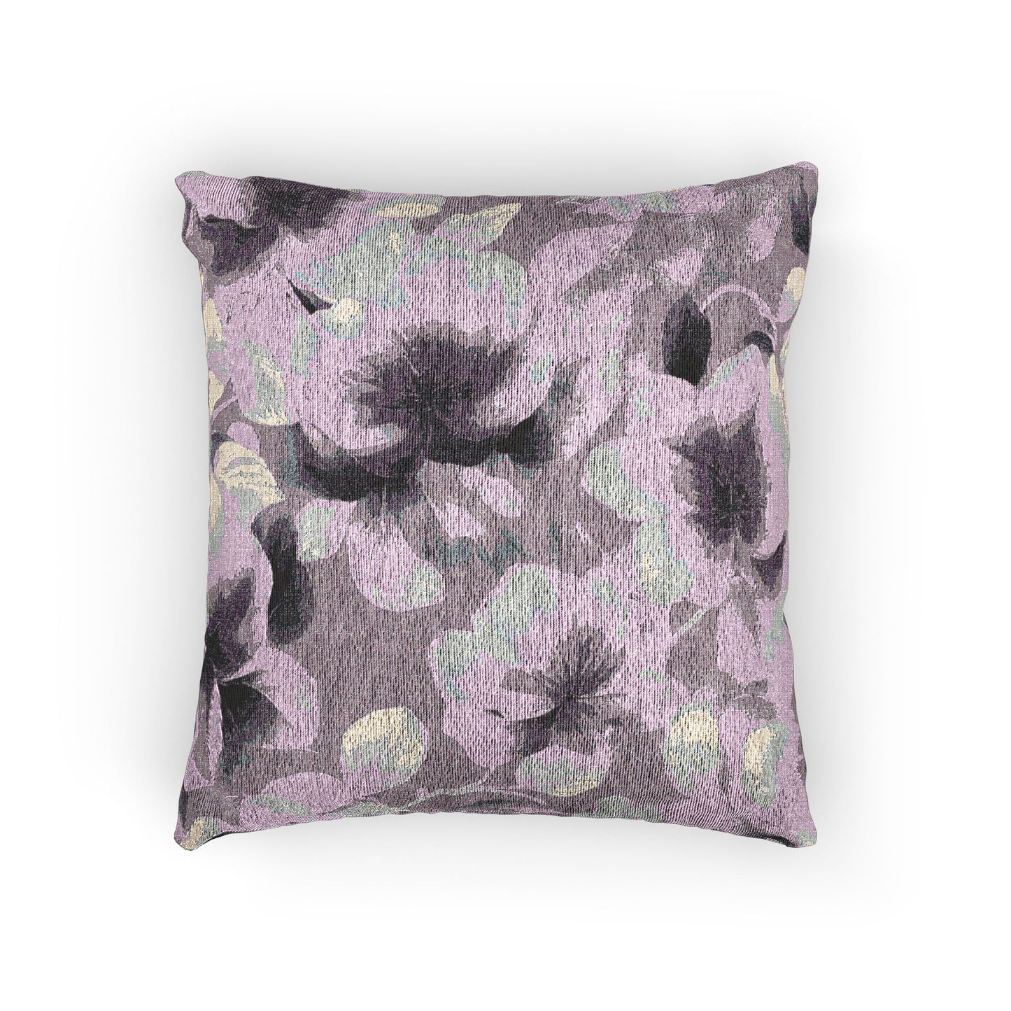 Blue Lavender Florals Woven Pillow, 17" x 18"