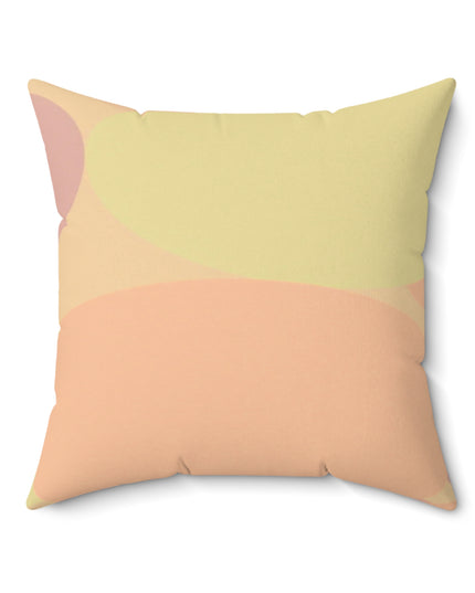 Pastel Hot Peach Patches 20" x 20" Faux Suede Square Pillow