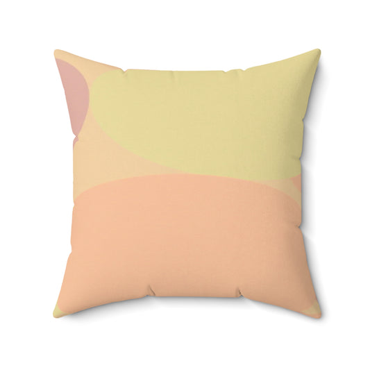 Pastel Hot Peach Patches 20" x 20" Faux Suede Square Pillow