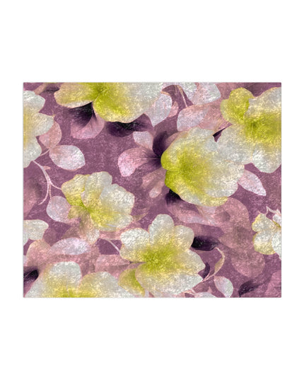 Lemon Blossom Floral Bunch Crushed Velvet Blanket, 50" x 60"