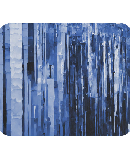 Striped Deep Blue Mouse Pad, 9" x 8" Rectangle