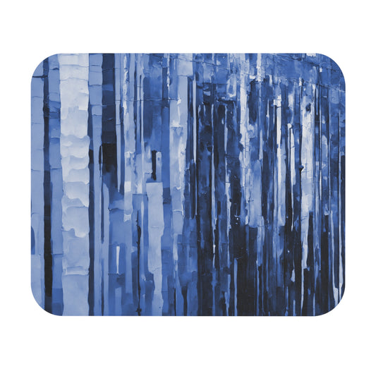 Striped Deep Blue Mouse Pad, 9" x 8" Rectangle
