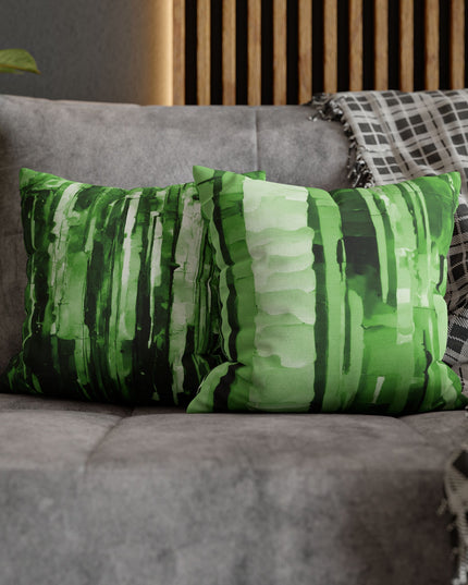 Striped Mint Pastel Spun Polyester Square Pillowcase, 14" x 14"