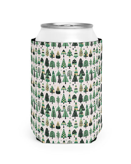 Mini Vintage Green Trees 12 oz Can Cooler Sleeve