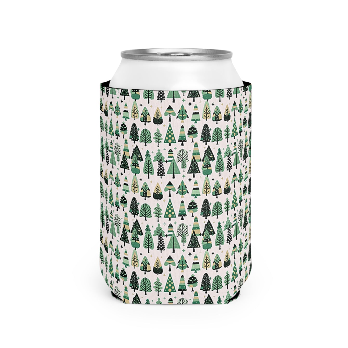 Mini Vintage Green Trees 12 oz Can Cooler Sleeve