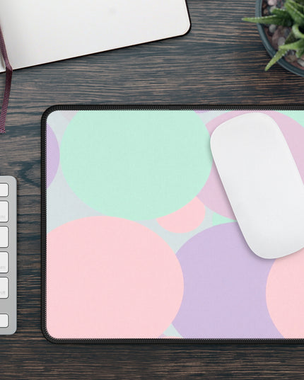 Pastel Peach and Soft Green Patches 9" x 7" Gaming Mouse Pad