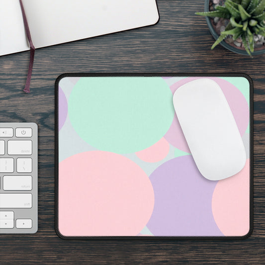 Pastel Peach and Soft Green Patches 9" x 7" Gaming Mouse Pad
