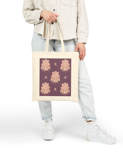 Pink Floral Butterflies Cotton Canvas Tote Bag