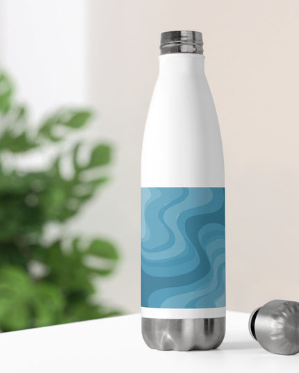 Sky Blue Wavey 20oz Insulated Water Bottle