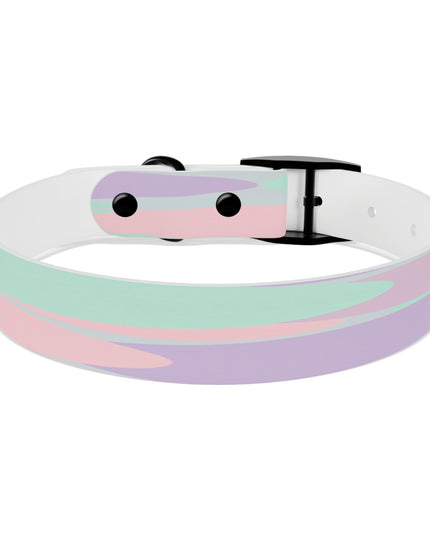 Pastel Peach and Soft Green Patches Medium Dog Collar