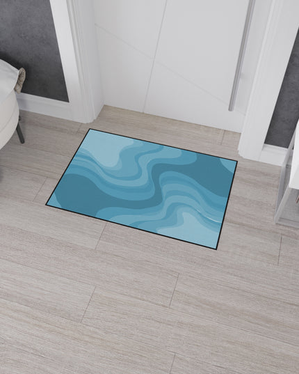 Sky Blue Wavey 24" x 36" Heavy Duty Floor Mat