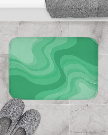 Mint Green Wavey 24" x 17" Bath Mat