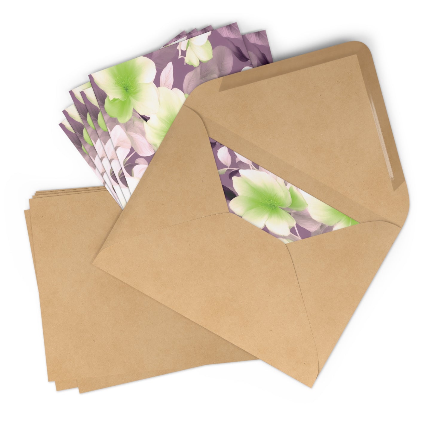 Lime Lavender Floral Bunch Postcards (7 pcs)