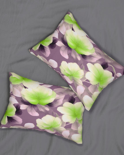 Lime Lavender Floral Bunch Spun Polyester Lumbar Pillow, 20" x 14"