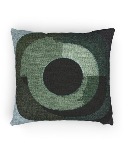 Green Eyepiece Woven Pillow, 17" x 18"