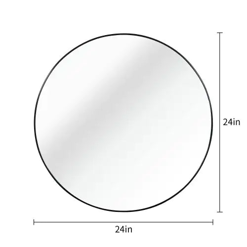 Black 24" Inch Metal Round Bathroom Mirror